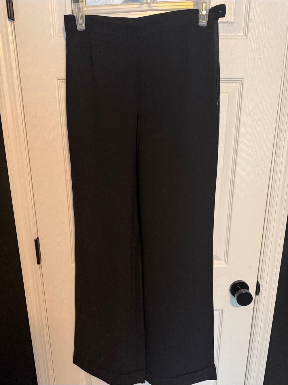 Black Wide-Leg Women's Pants - Classic Pull-On Trousers